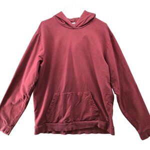 Onia Garment Dyed Cotton Jersey Hoodie Mens M Burgundy Rose Pullover‎ Relaxed